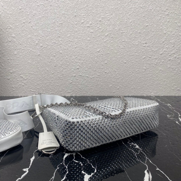 Pra*a re-edition 2005 satin bag with crystals