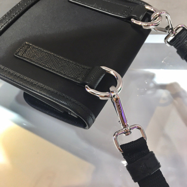 Pra*a nylon and saffiano leather smartphone case