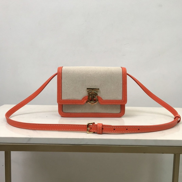 B**rry two-tone canvas and leather tb bag