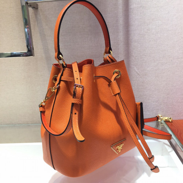 Pra*a saffiano leather bucket bag