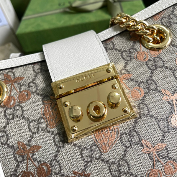 G*u*i padlock small berry tote bag