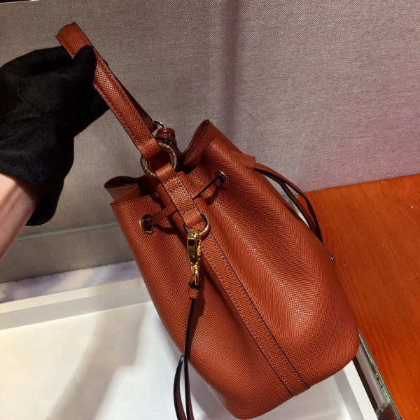 Pra*a saffiano leather bucket bag