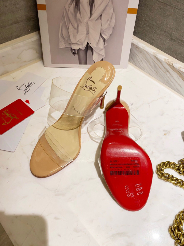 Ch**an louboutin just nothing illusion red sole sandals