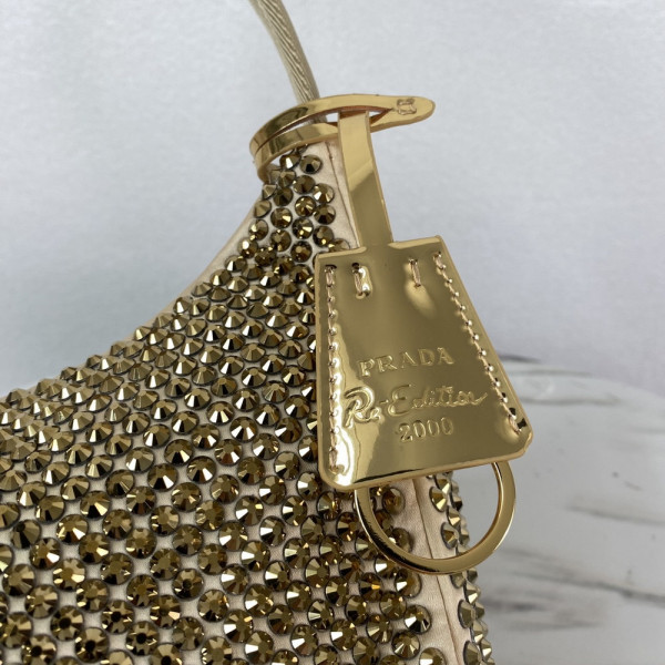 Pra*a satin mini-bag with artificial crystals