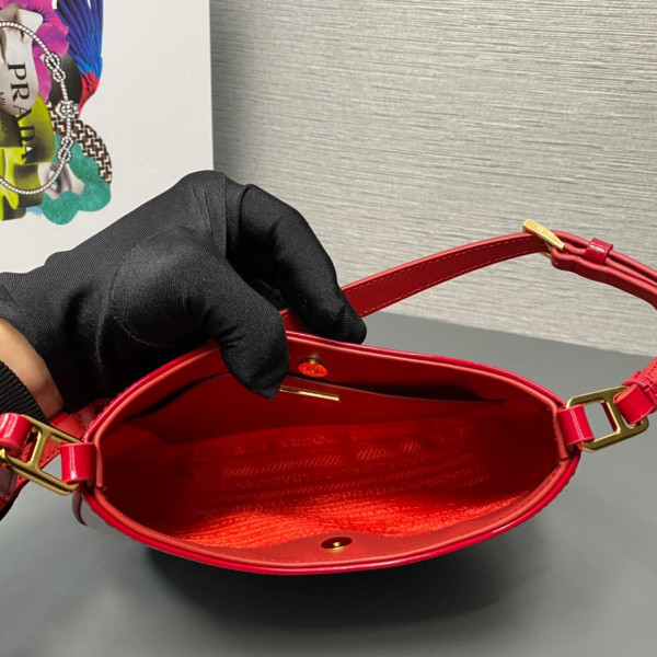 Pra*a cleo satin bag with appliqués-22x18.5x4.5cm