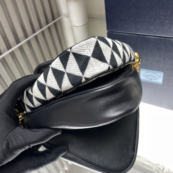 Pra*a triangular sequined pouch-26*16*13cm