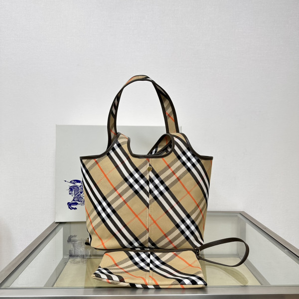 B**rry medium check tote bag-41*14*26cm